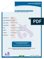 TaxPayer Registration Certificate