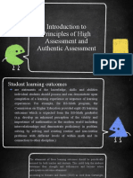 Principles of High Assessment and Authentic Assessment