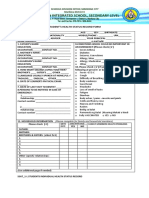 Concepcion Integrated School, Secondary Level: Student'S Health Status Record Form