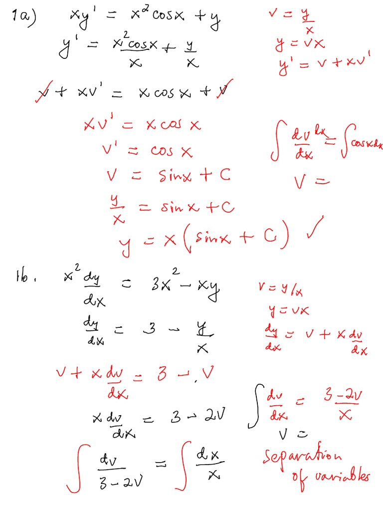 Homogenous Differential Equations PDF