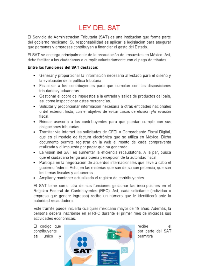Ley Del Sat PDF Impuestos Economias