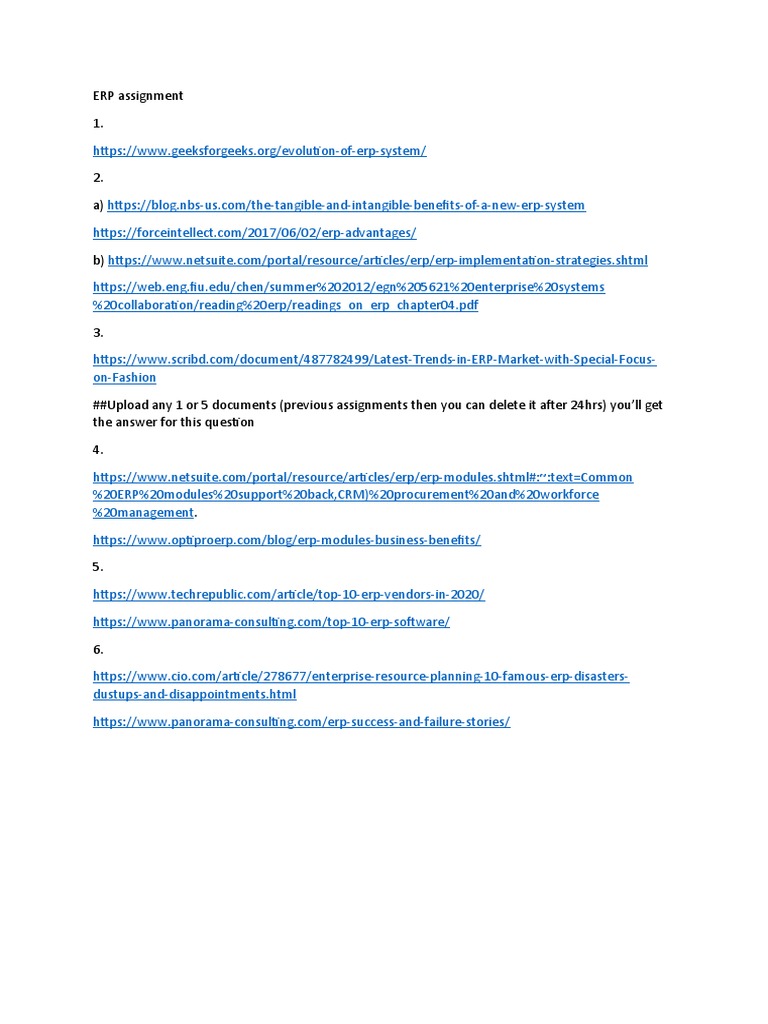 ERP Assignment | PDF