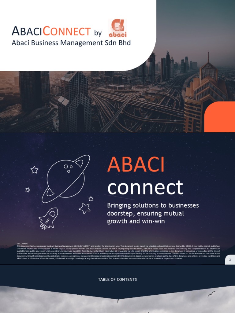 Onnect by Abaci Business Management SDN BHD PDF Corporate Finance