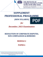 Supplement Professional Programme: For December, 2021 Examination