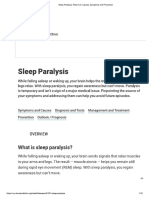 Paralysis While Sleeping