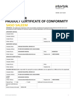 Request For Product Certificate of Conformity - Latest
