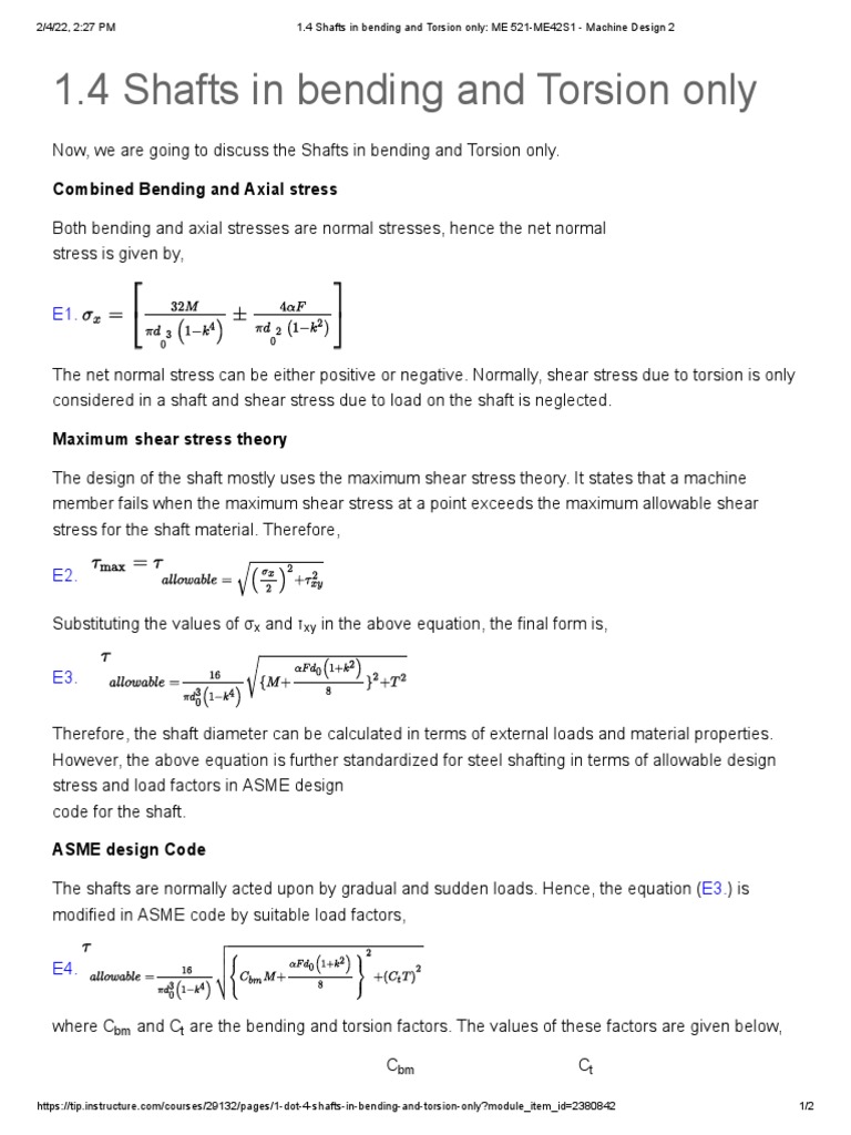 Bending and Torsion in Shafts Explained | PDF | Bending | Stress ...