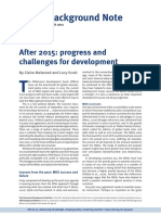 Background Note: After 2015: Progress and Challenges For Development