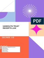 Report On Trust Receipts Law