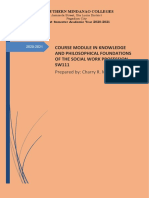 Course Module in Knowledge and Philosophical Foundations of The Social Work Profession SW111