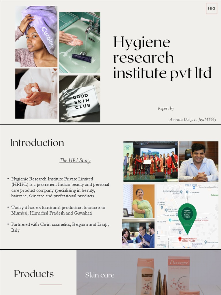 Hygiene Research Institute PVT LTD Report by Amruta Dongre, J19IMT663