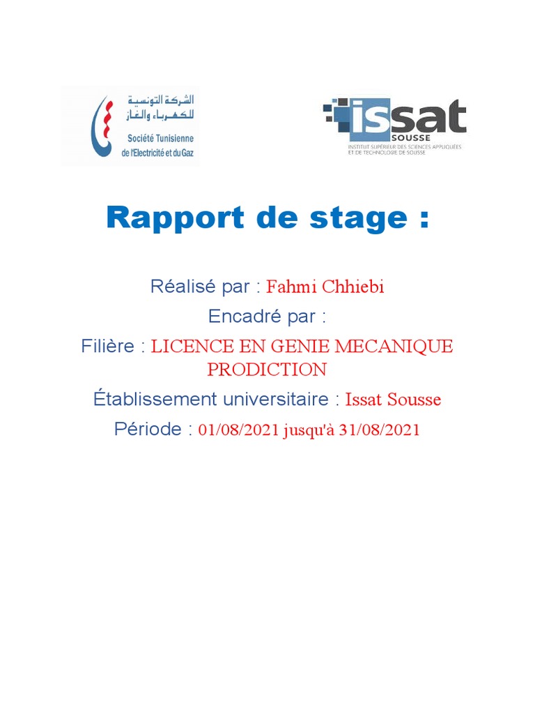 Rapport de stage sur la STEG et ses postes | PDF | Réseau électrique ...