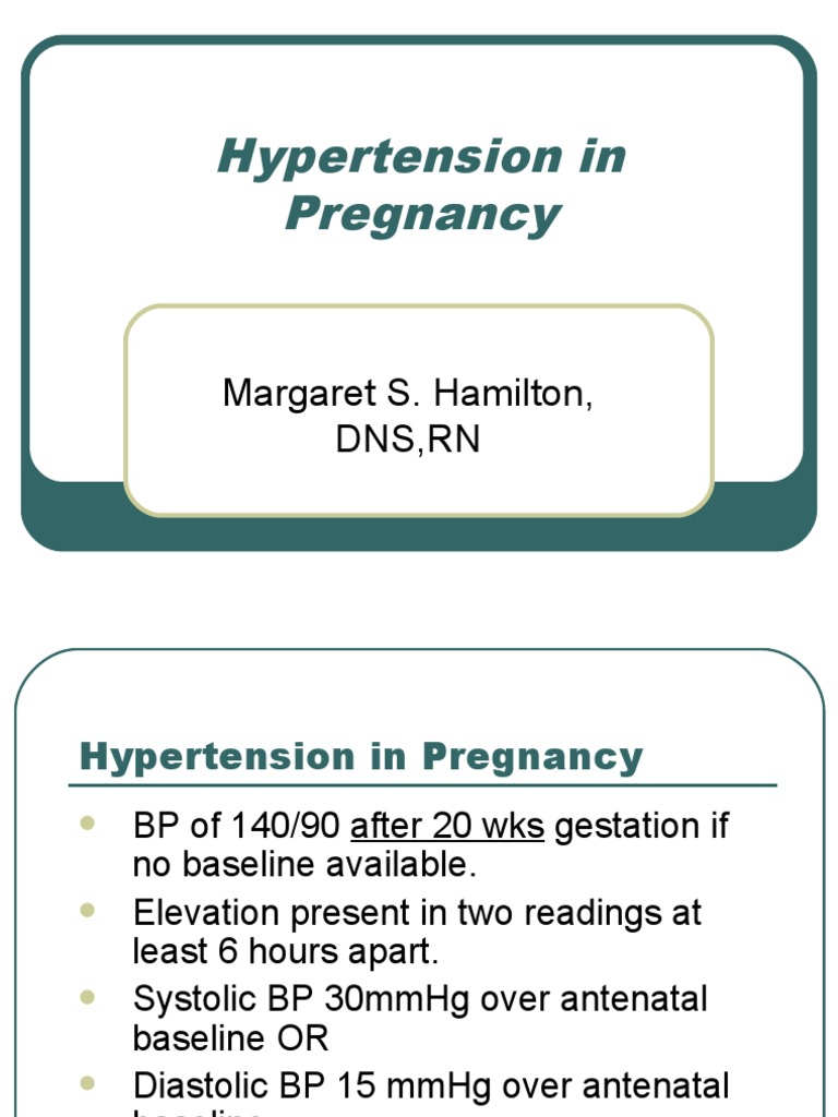 Hypertension and Preeclampsia in Pregnancy | PDF | Hypertension | Blood ...