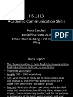HS 1113 Academic Communication Skills Book Report