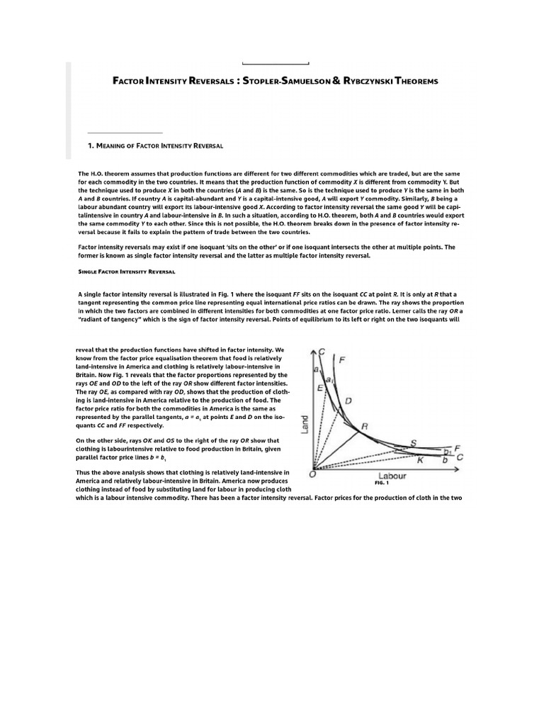 Factor Intensity Reversal | PDF