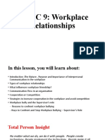 TOPIC 9 Workplace Relationships