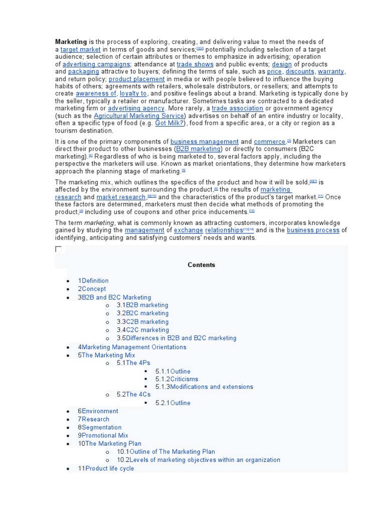 Marketing Is The Process of Exploring, Creating, and Delivering Value ...