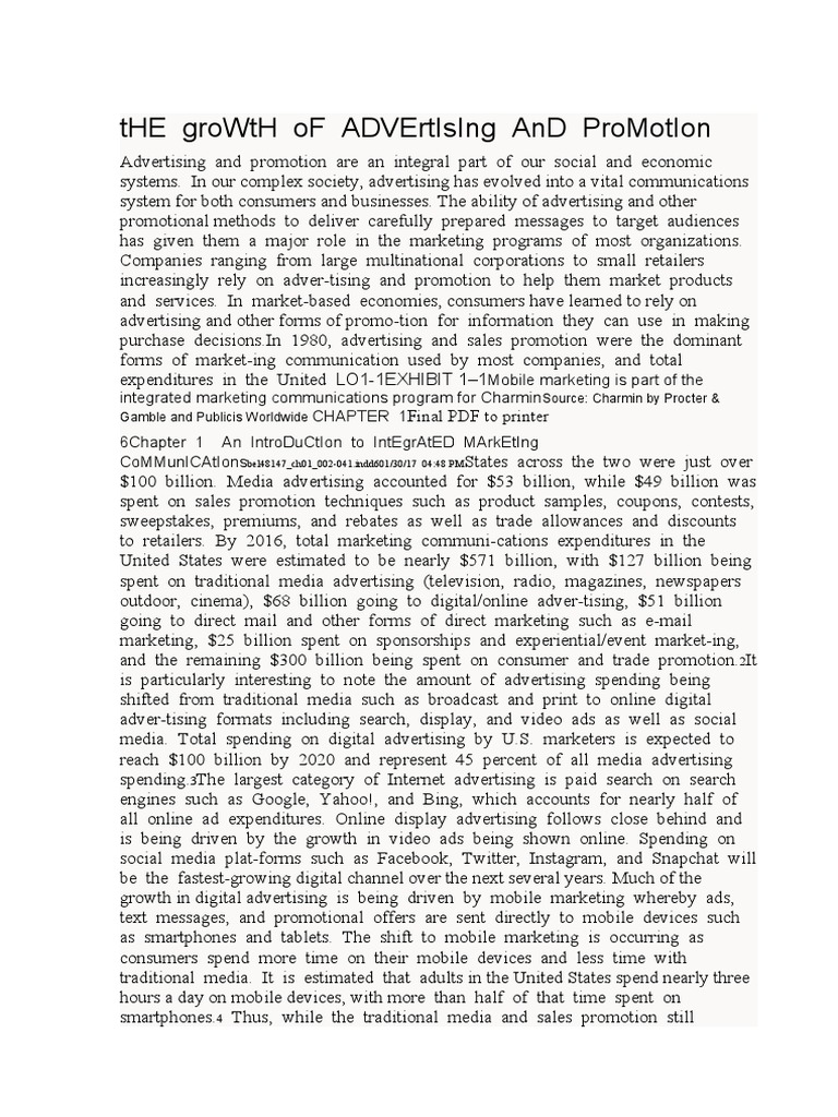 The Growth of Advertising and Promotion | PDF | Advertising | Marketing