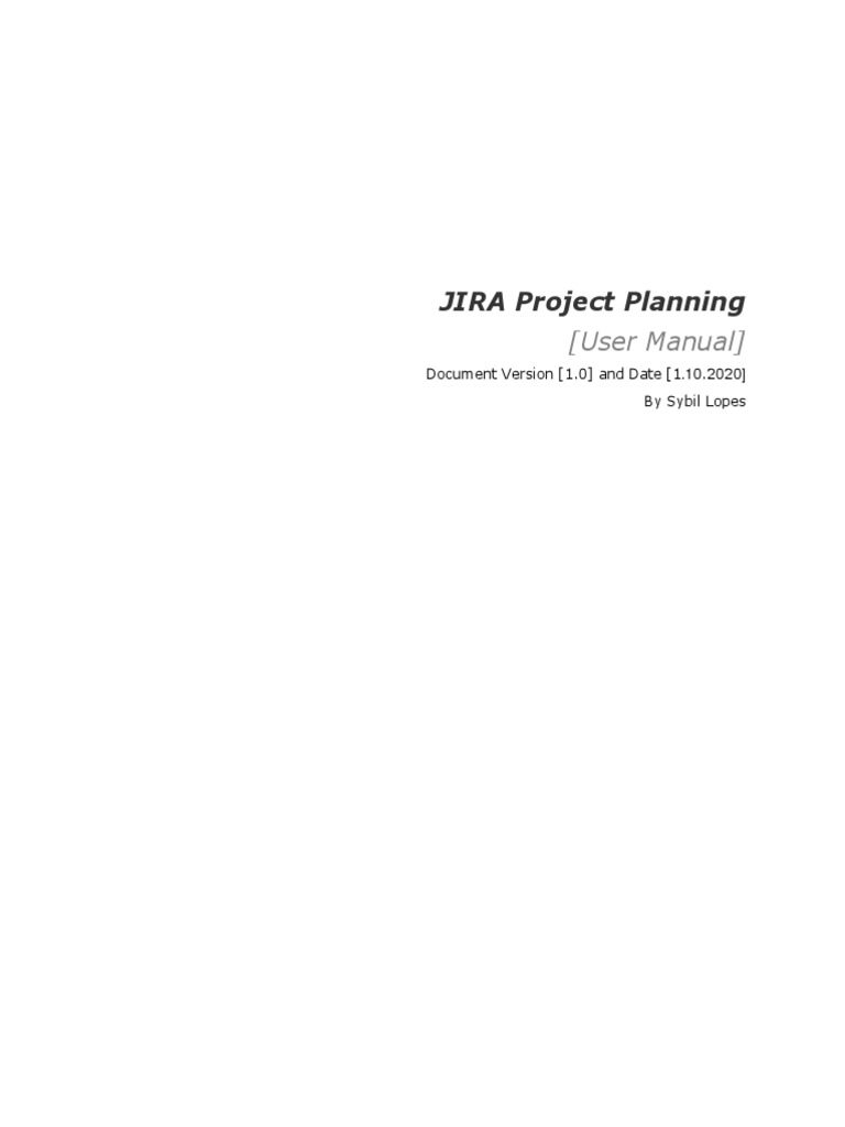 JIRA Project Planning User Manual | PDF | Computing | Software