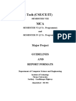 B Tech (CSE/CE/IT) MCA: Major Project Guidelines AND Report Formats