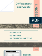 Differentiate and Create: Biodata, Resume, Curriculum Vitae