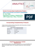 Pricing Analytics: Session 6-Incorporating Complimentary Products