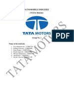 Automobile Industry (TATA Motors) : Group No. 1