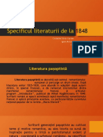 Specificul Literaturii de La 1848