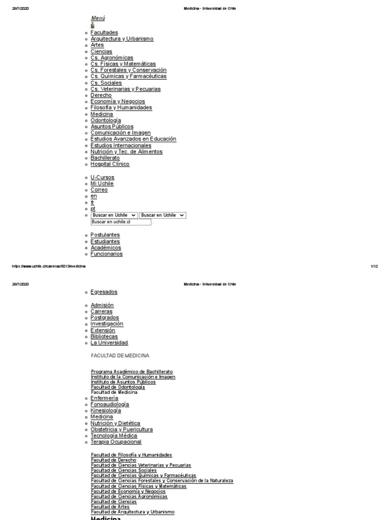 Medicina - Universidad de Chile | PDF | Medicina | Licenciatura