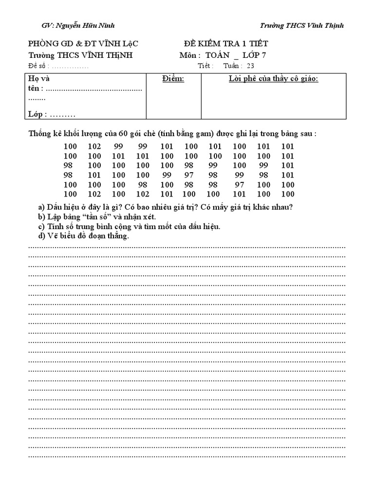 De Thi Toan 7 | PDF