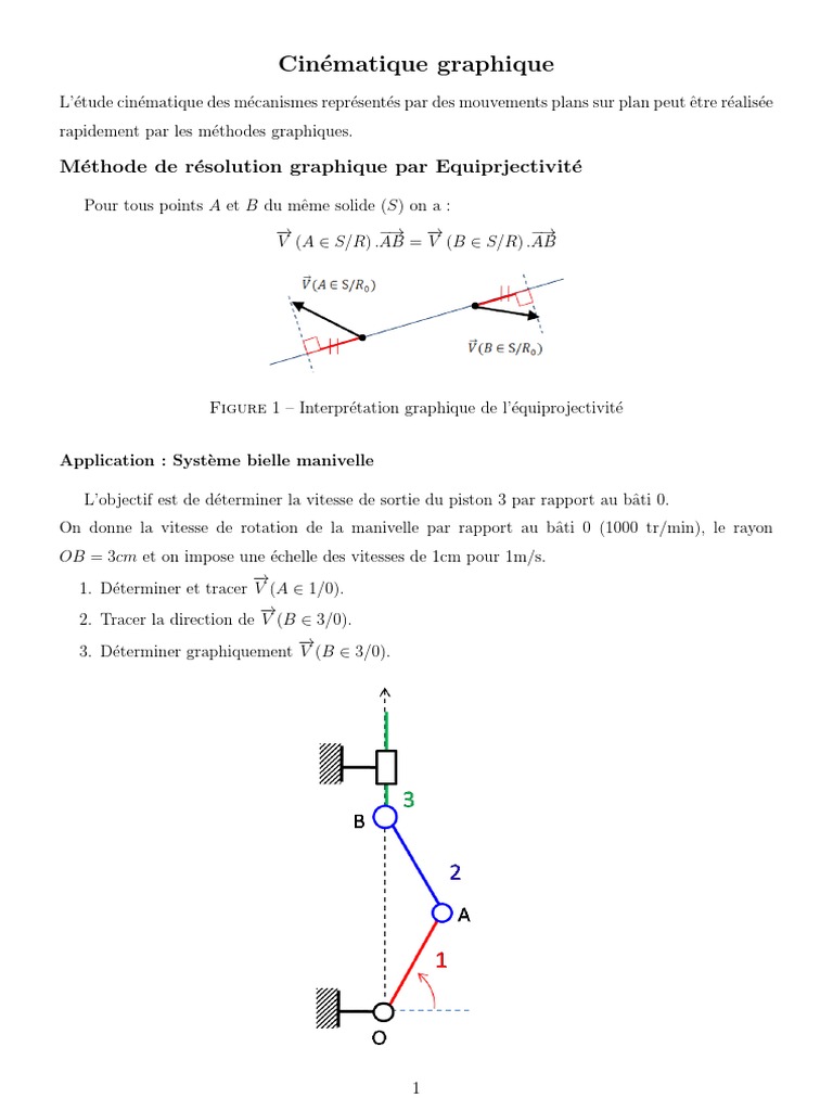 Cinématique Graphique des Mécanismes | PDF | Mouvement de rotation ...