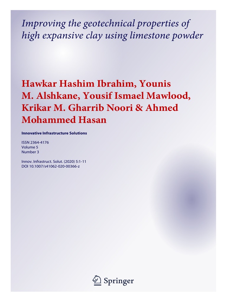 15 Improving The Geotechnical Properties of High Expansive Clay Using Limestone Powder PDF