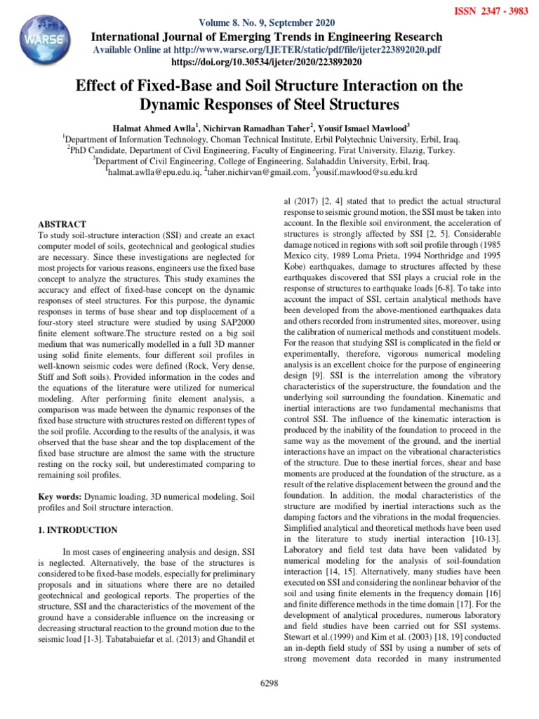 Impact of Soil-Structure Interaction on Steel Structures | PDF | Finite ...