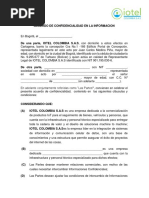 Acuerdo Confidencialidad IOTEL COLOMBIA