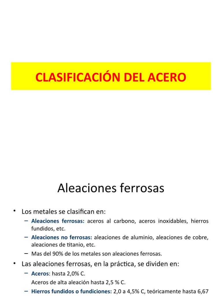 Producto esta noche profundidad 2.clasificacion de Los Aceros | PDF | Acero inoxidable | Acero