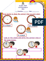 6 O'clock 12 O'clock: Draw Hands To Show The Correct Time On Each Clock