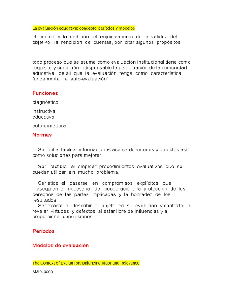 La Evaluación Educativa | PDF