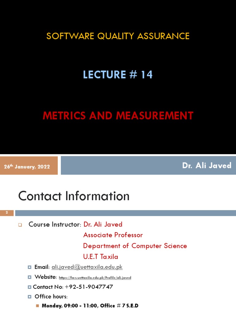 SQA Lec14 PDF Computer Science Computer Engineering