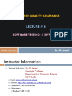 Lecture # 8: Software Quality Assurance