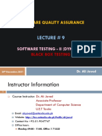 Lecture # 9: Software Quality Assurance