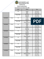 Timetable May