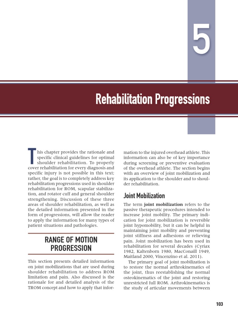 Guidelines for Optimal Shoulder Rehabilitation Joint Mobilization