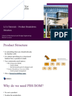 LCA Tutorials - Product Breakdown Structure: School of Mechanical and Design Engineering Michel Leseure
