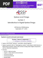 System-Level Design Introduction To Digital System Design: Ali Kareem Abdulrazzaq September 6, 2021