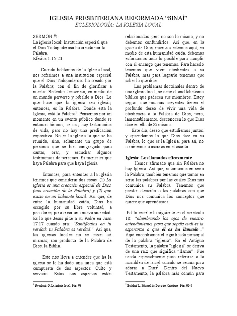 La Iglesia Local y Su Naturaleza | PDF | Cristo (título) | Pecado