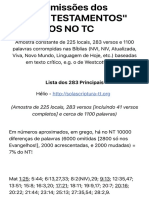 Lista das adulteracoes principais nas Biblias baseadas no TC