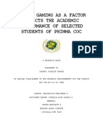 Online Gaming As A Factor Affects The Academic Performance of Selected Students of Phinma Coc