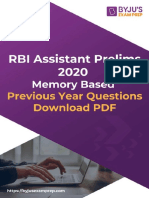 Rbi Assistant Question Paper Prelims 2020 50