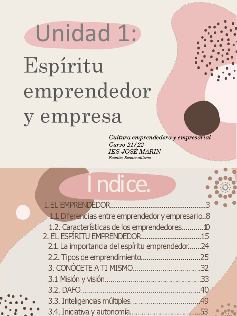 Espíritu Emprendedor y Empresa | PDF | Iniciativa empresarial ...