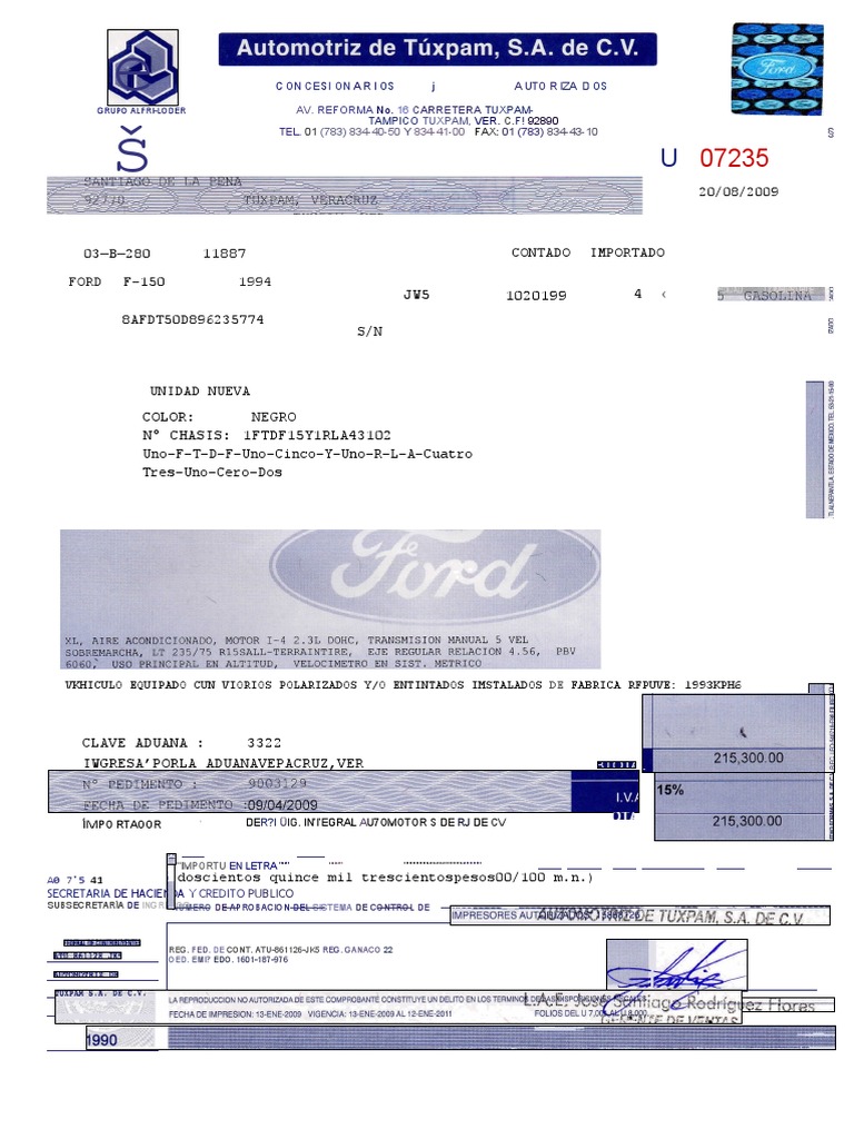 Factura Ford | PDF